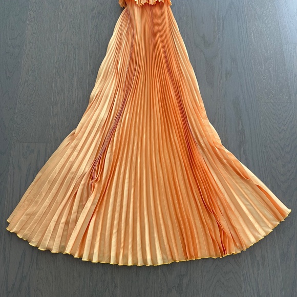 L'IDEE MAYA Yellow Gold Strapless Pleated Maxi Dress Stretch - US 2 XS - Picture 5 of 8